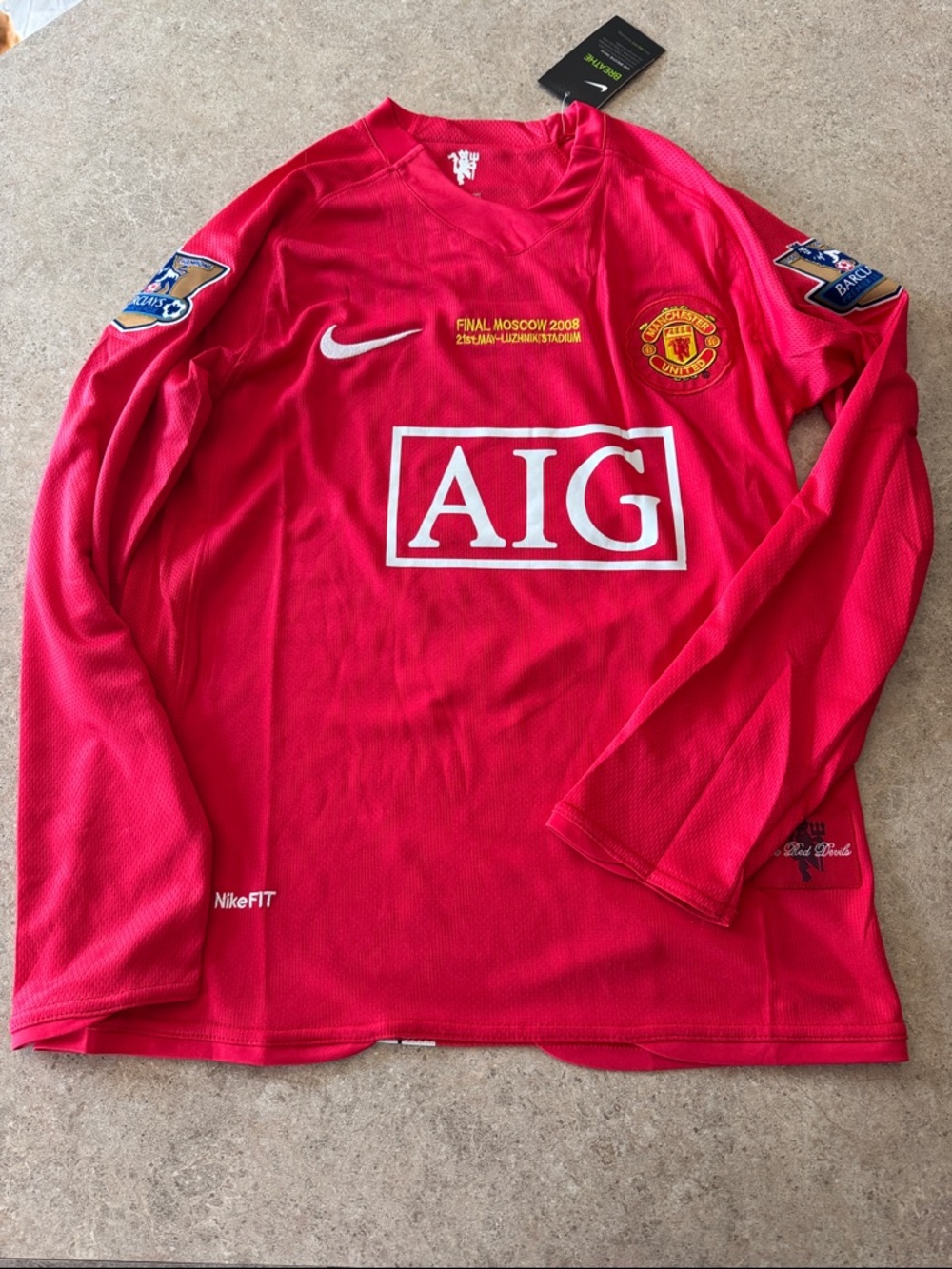 Nike Red Christiano Ronaldo #7 Long Sleeve Football Jersey Soccer Size Small